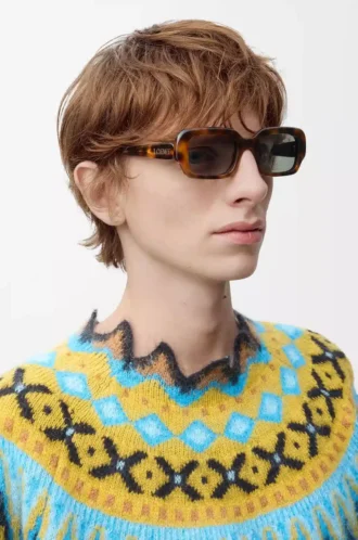 Rectangular Slim sunglasses Havana