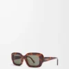 Rectangular Slim sunglasses Havana