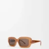 Rectangular Slim sunglasses Light Caramel