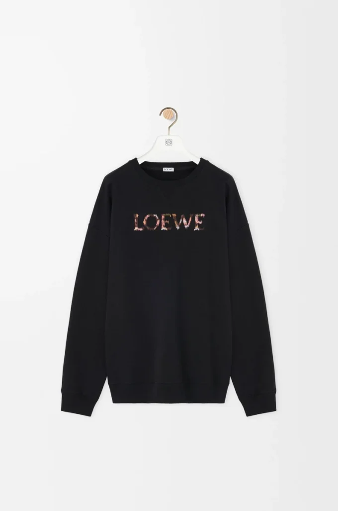 Regular fit sweatshirt in cotton Black Regular fit sweatshirt in cotton Black