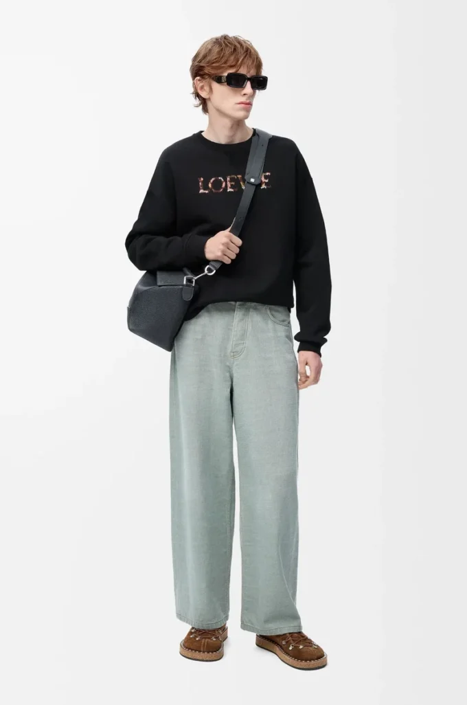 Regular fit sweatshirt in cotton Black Regular fit sweatshirt in cotton Black