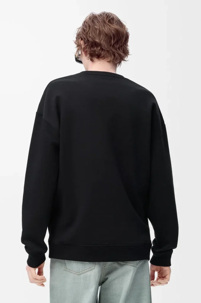 Regular fit sweatshirt in cotton Black Regular fit sweatshirt in cotton Black