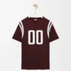 Regular fit T-shirt in cotton and viscose Burgundy