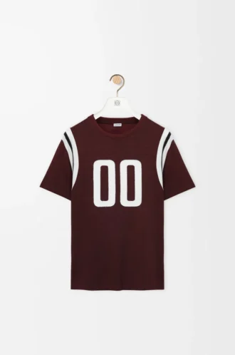 Regular fit T-shirt in cotton and viscose Burgundy