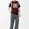 Regular fit T-shirt in cotton and viscose Burgundy