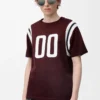 Regular fit T-shirt in cotton and viscose Burgundy