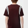 Regular fit T-shirt in cotton and viscose Burgundy