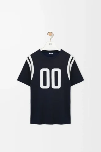Regular fit T-shirt in cotton and viscose Dark Navy