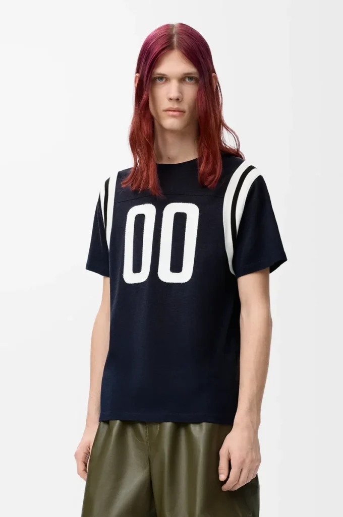 Regular fit T-shirt in cotton and viscose Dark Navy Regular fit T-shirt in cotton and viscose Dark Navy