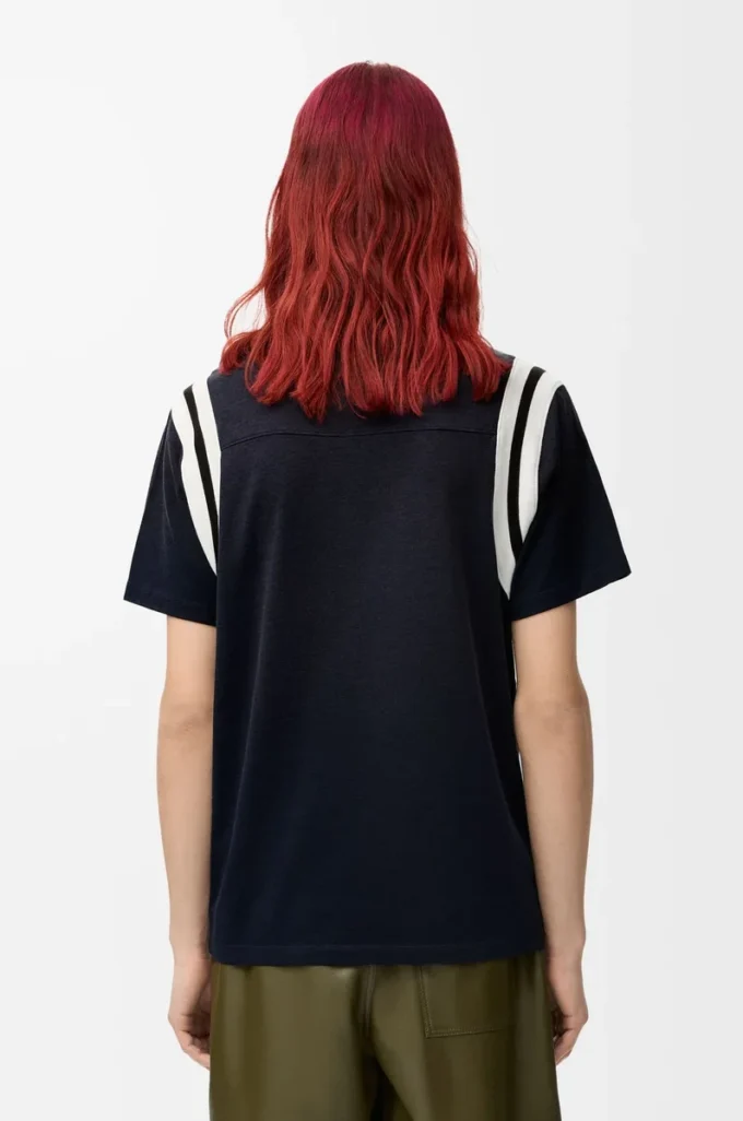 Regular fit T-shirt in cotton and viscose Dark Navy Regular fit T-shirt in cotton and viscose Dark Navy