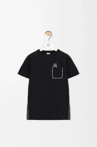 Regular fit T-shirt in cotton Black