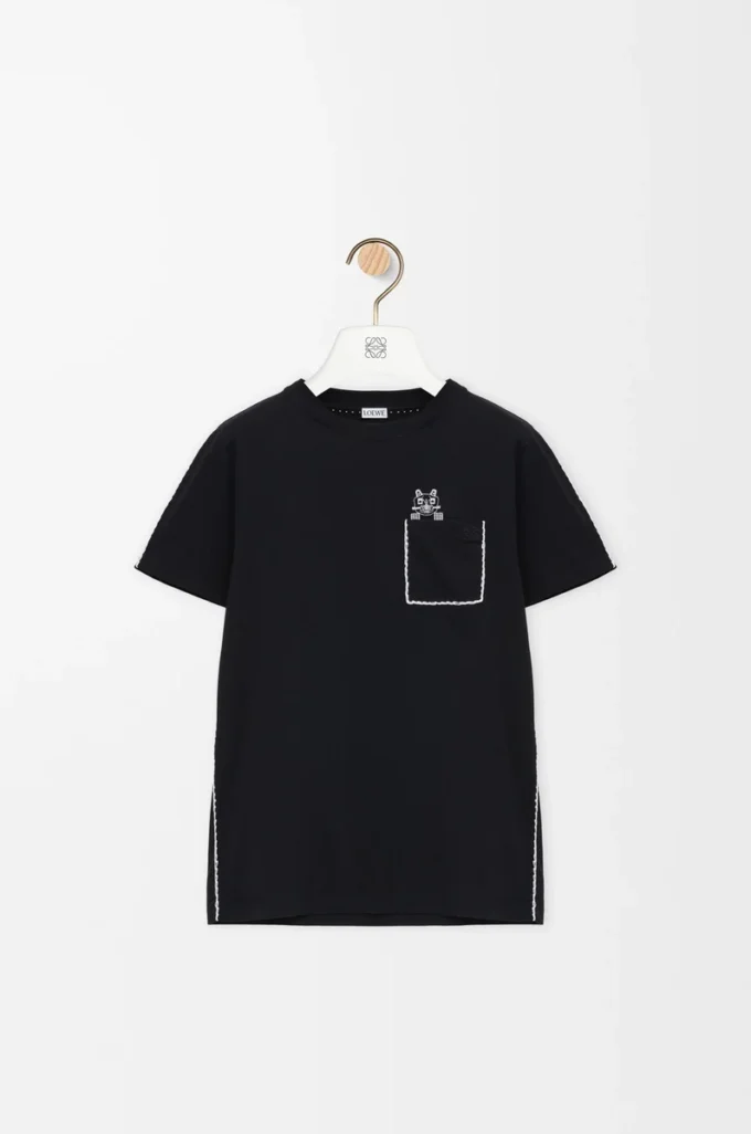 Regular fit T-shirt in cotton Black Regular fit T-shirt in cotton Black