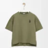 Regular fit T-shirt in cotton blend Khaki Green Regular fit T-shirt in cotton blend Khaki Green