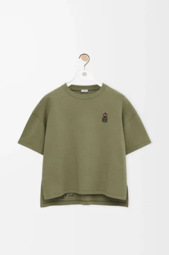 Regular fit T-shirt in cotton blend Khaki Green