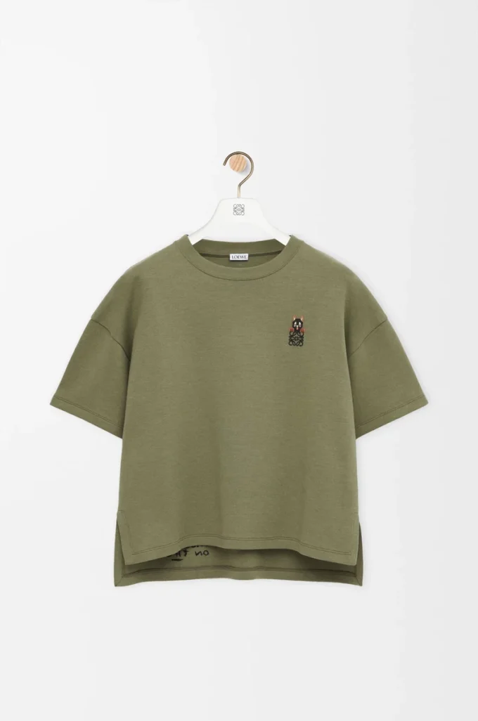 Regular fit T-shirt in cotton blend Khaki Green Regular fit T-shirt in cotton blend Khaki Green
