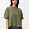 Regular fit T-shirt in cotton blend Khaki Green Regular fit T-shirt in cotton blend Khaki Green