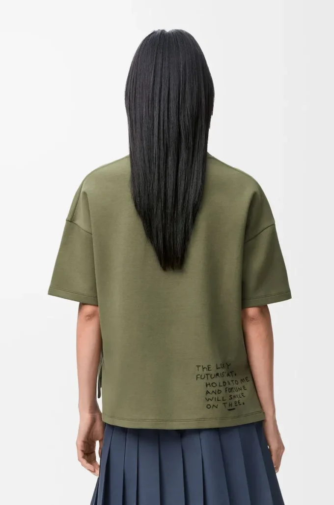 Regular fit T-shirt in cotton blend Khaki Green Regular fit T-shirt in cotton blend Khaki Green