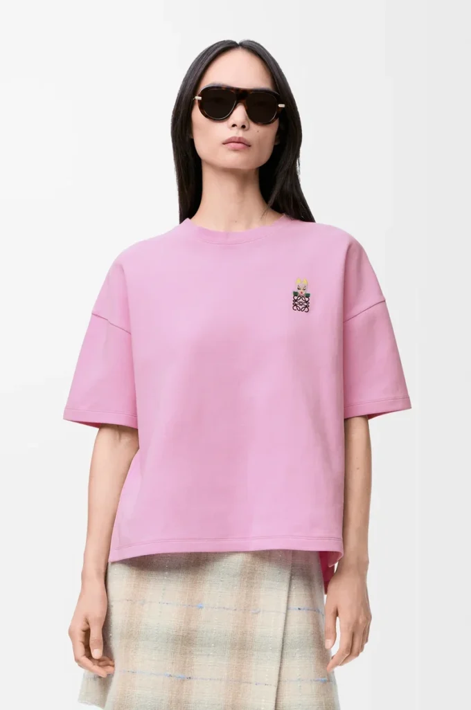 Regular fit T-shirt in cotton blend Pink Regular fit T-shirt in cotton blend Pink