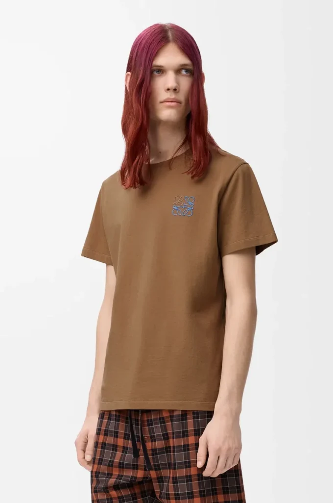 Regular fit T-shirt in cotton Camel