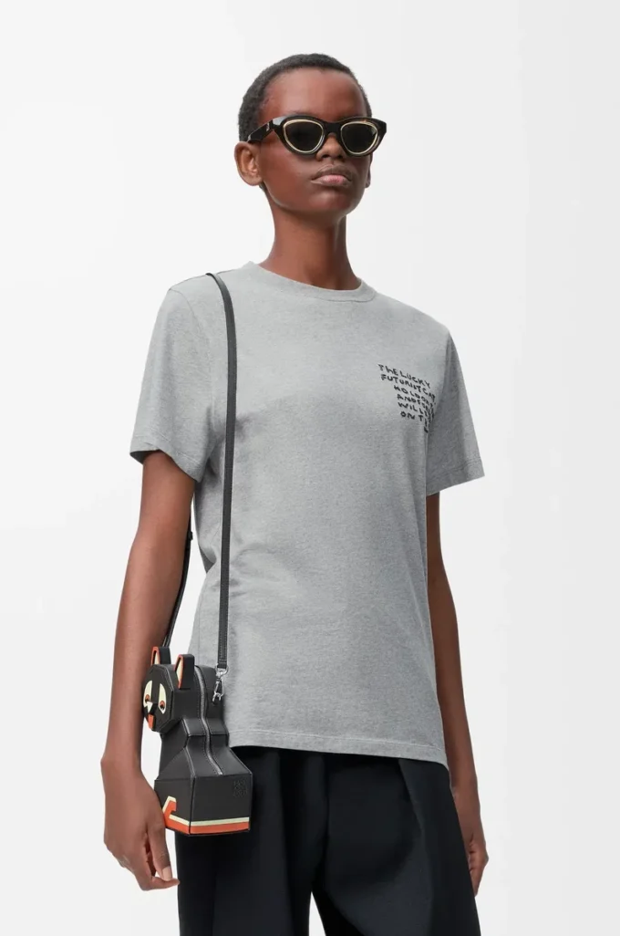 Regular fit T-shirt in cotton Grey Melange Regular fit T-shirt in cotton Grey Melange