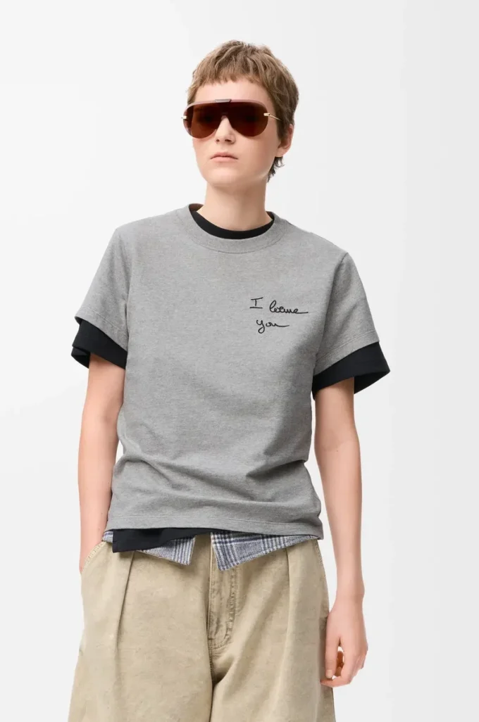 Regular fit T-shirt in cotton Grey Melange Regular fit T-shirt in cotton Grey Melange