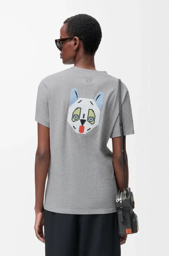 Regular fit T-shirt in cotton Grey Melange Regular fit T-shirt in cotton Grey Melange
