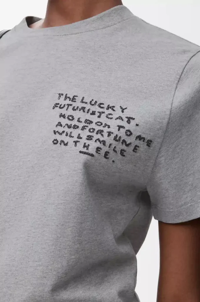Regular fit T-shirt in cotton Grey Melange Regular fit T-shirt in cotton Grey Melange