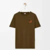 Regular fit T-shirt in cotton Khaki Green Regular fit T-shirt in cotton Khaki Green