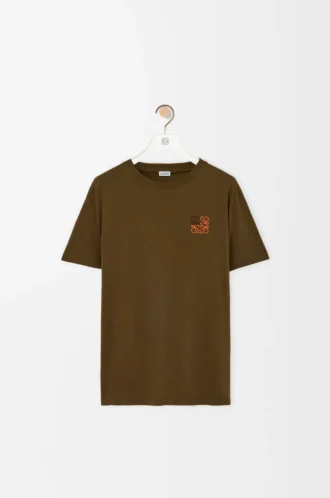 Regular fit T-shirt in cotton Khaki Green