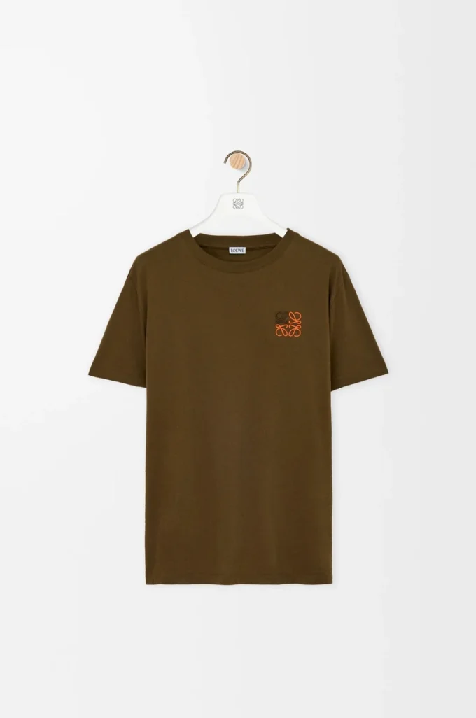 Regular fit T-shirt in cotton Khaki Green Regular fit T-shirt in cotton Khaki Green