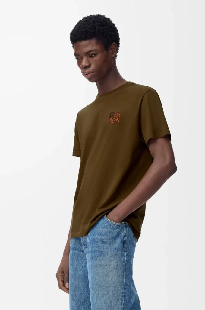 Regular fit T-shirt in cotton Khaki Green Regular fit T-shirt in cotton Khaki Green
