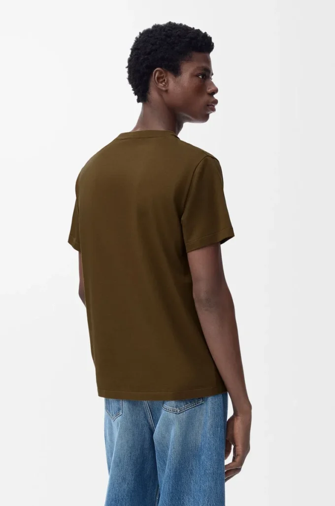 Regular fit T-shirt in cotton Khaki Green Regular fit T-shirt in cotton Khaki Green