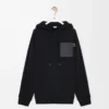 Relaxed fit hoodie in cotton Black Relaxed fit hoodie in cotton Black