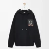Relaxed fit hoodie in cotton Black Relaxed fit hoodie in cotton Black