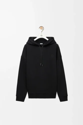 Relaxed fit hoodie in cotton Black