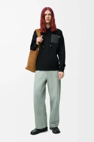 Relaxed fit hoodie in cotton Black