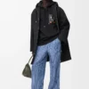 Relaxed fit hoodie in cotton Black Relaxed fit hoodie in cotton Black