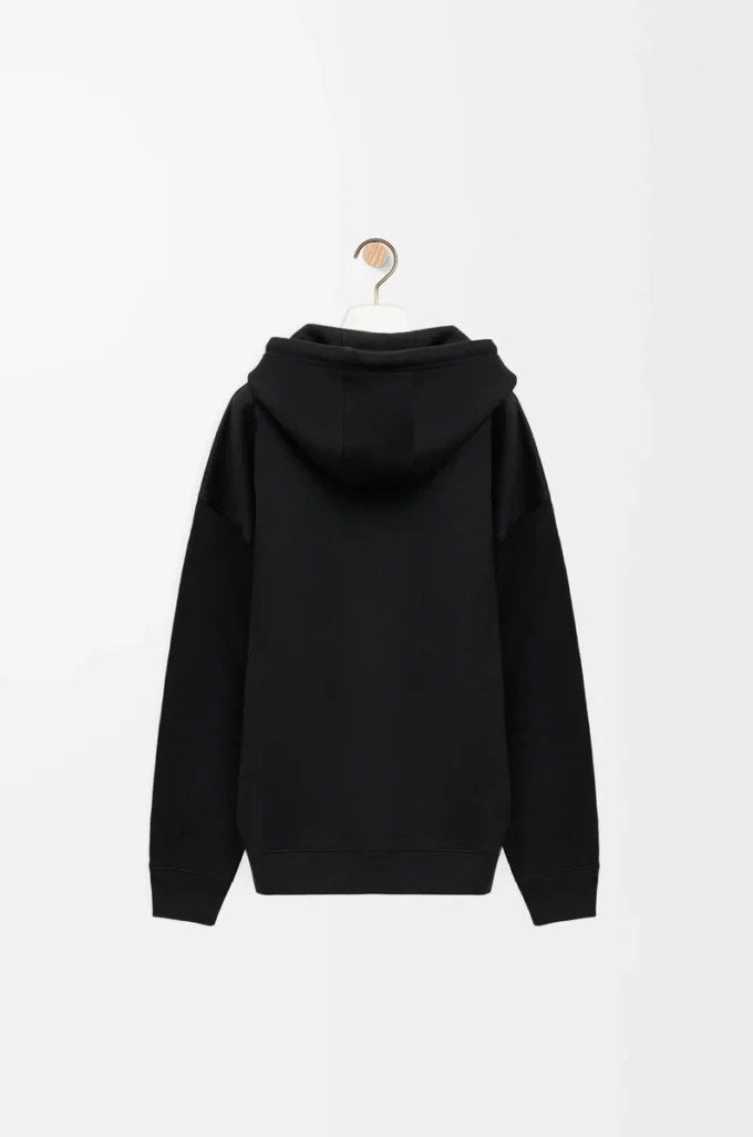 Relaxed fit hoodie in cotton Black Relaxed fit hoodie in cotton Black