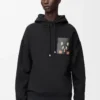 Relaxed fit hoodie in cotton Black Relaxed fit hoodie in cotton Black
