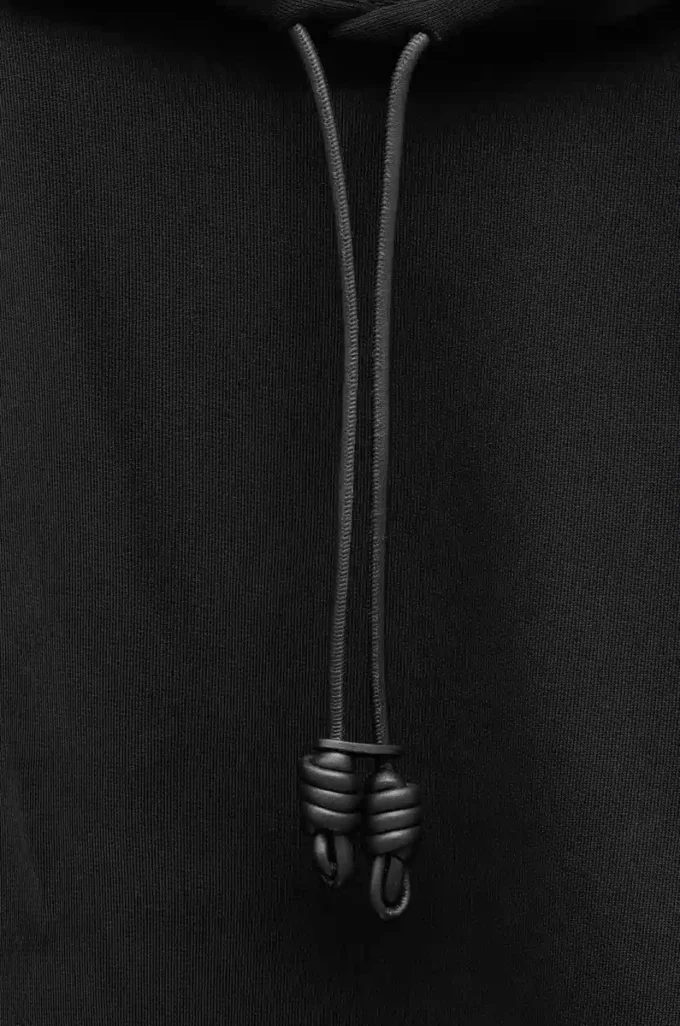 Relaxed fit hoodie in cotton Black Relaxed fit hoodie in cotton Black