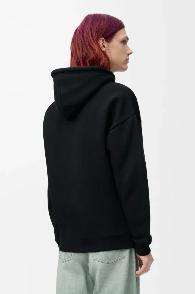 Relaxed fit hoodie in cotton Black Relaxed fit hoodie in cotton Black