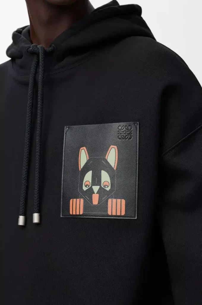 Relaxed fit hoodie in cotton Black Relaxed fit hoodie in cotton Black