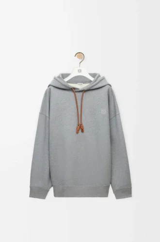 Relaxed fit hoodie in cotton Grey Melange