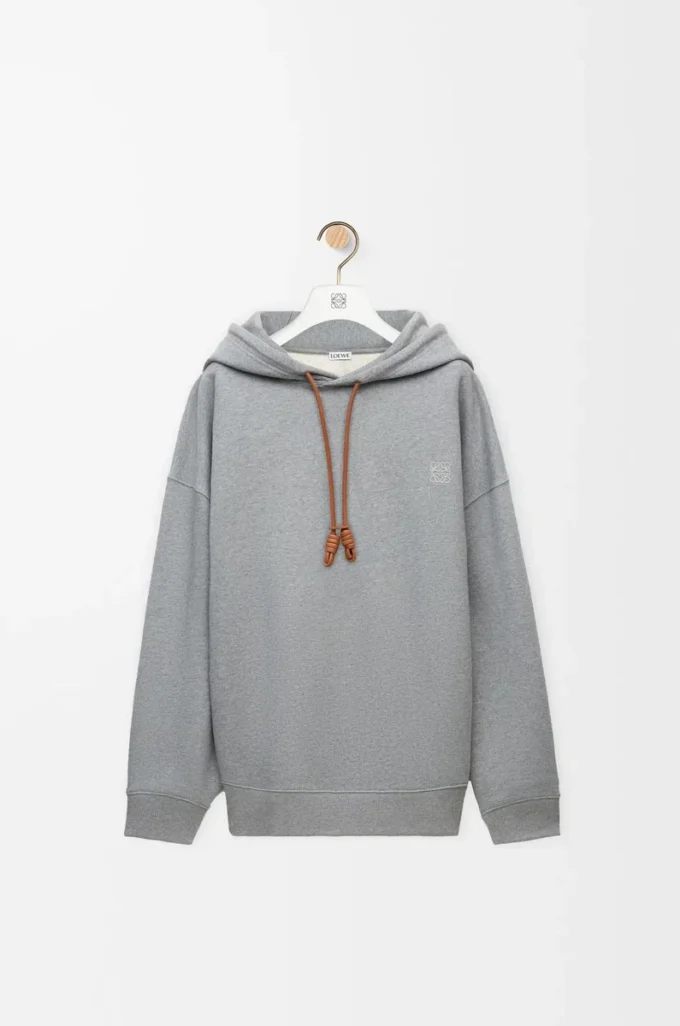 Relaxed fit hoodie in cotton Grey Melange Relaxed fit hoodie in cotton Grey Melange
