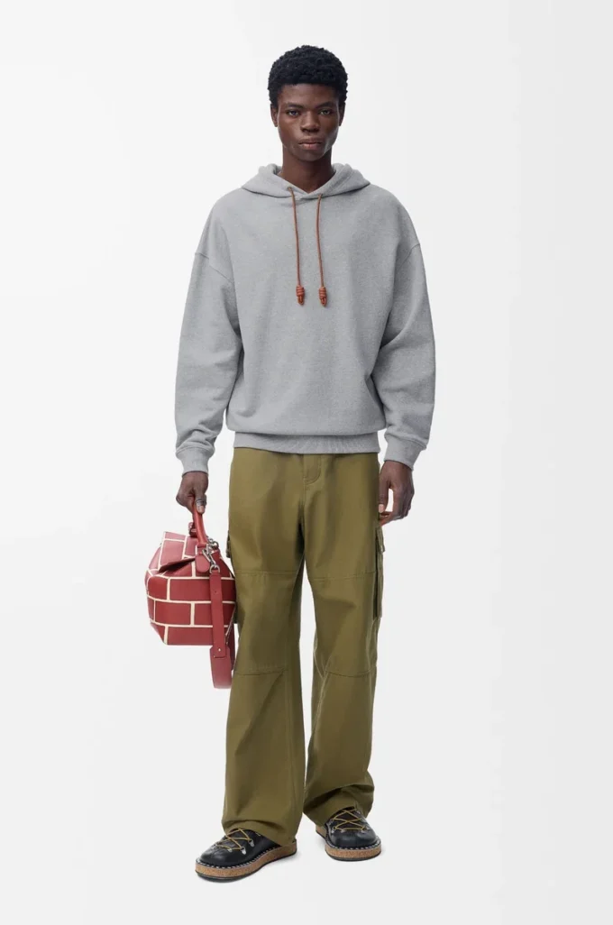 Relaxed fit hoodie in cotton Grey Melange Relaxed fit hoodie in cotton Grey Melange