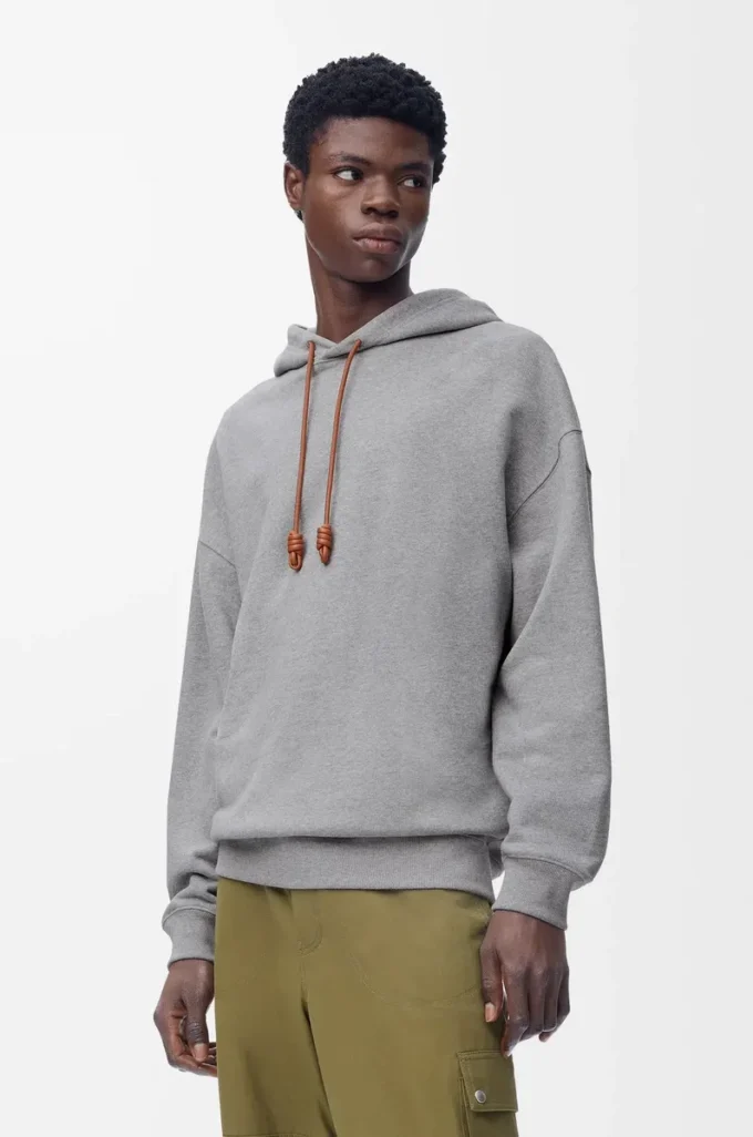 Relaxed fit hoodie in cotton Grey Melange Relaxed fit hoodie in cotton Grey Melange