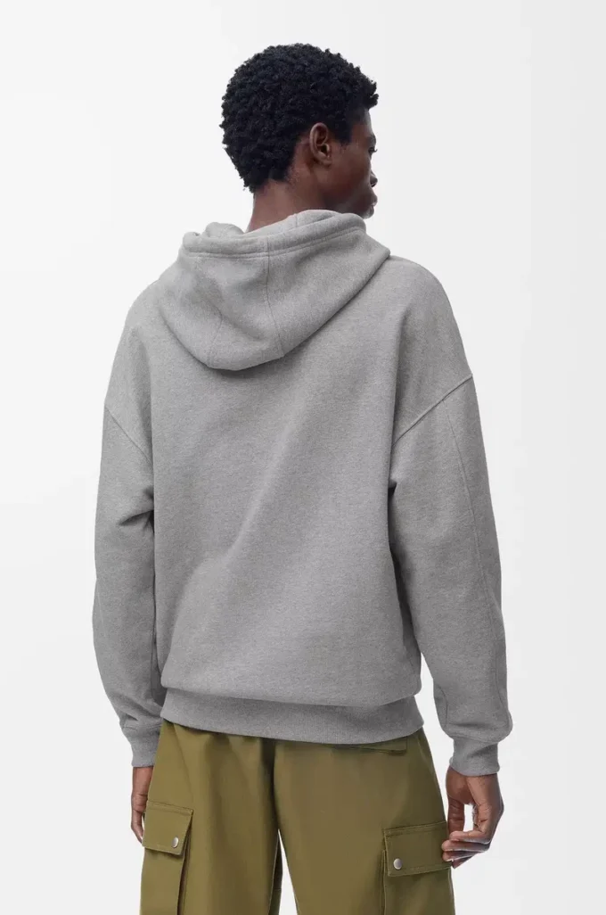 Relaxed fit hoodie in cotton Grey Melange Relaxed fit hoodie in cotton Grey Melange