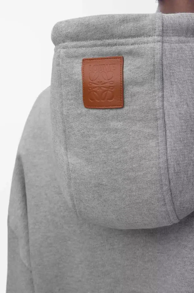 Relaxed fit hoodie in cotton Grey Melange Relaxed fit hoodie in cotton Grey Melange