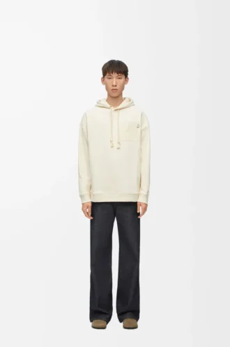 Relaxed fit hoodie in cotton White Ash