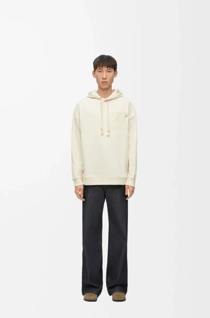 Relaxed fit hoodie in cotton White Ash Relaxed fit hoodie in cotton White Ash